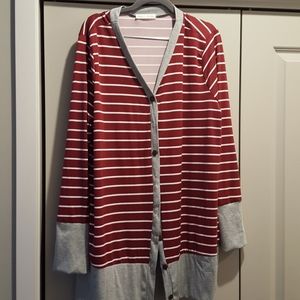 3xl striped cardigan